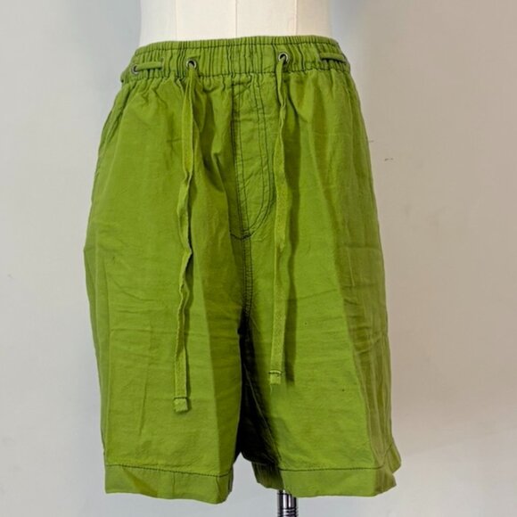 Pappagallo Women's Size M  Green Drawstring Paperbag Shorts Island Girl  Beach - Picture 1 of 10
